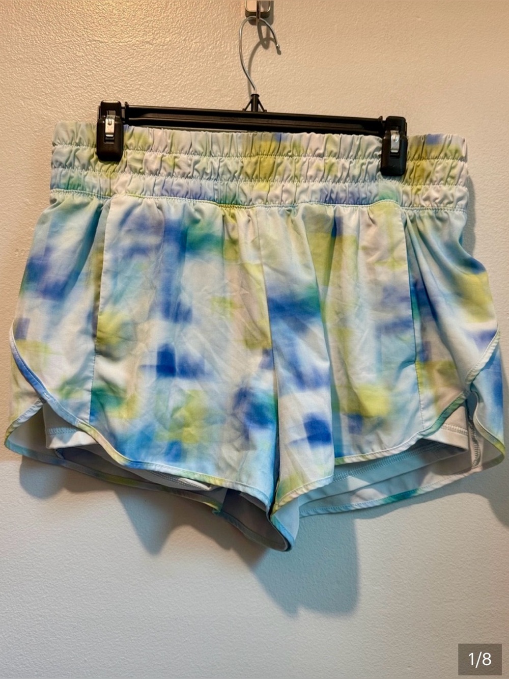 Avia Large Tie Dye Athletic Shorts with Liner Zipper Pocket